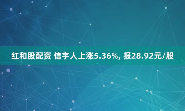 红和股配资 信宇人上涨5.36%, 报28.92元/股