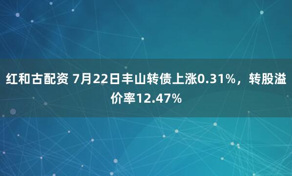红和古配资 7月22日丰山转债上涨0.31%，转股溢价率12.47%